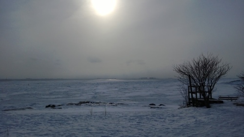 From 5 on the map... Looking out over the Finland Sound. Pretty much artic conditions.